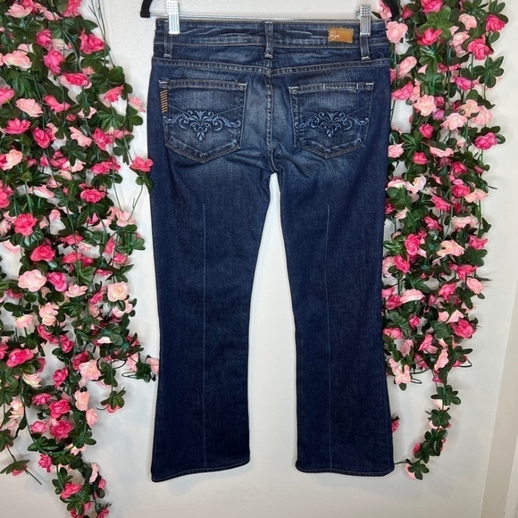 🌹Paige Dark Wash Blue Denim Bootcut Jeans Women’s 4/27 Stretch Comfort - Picture 4 of 6